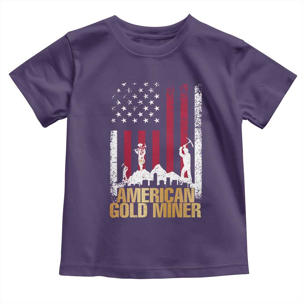 Gold Miner Patriotic American Flag Toddler T Shirt - Wonder Print Shop