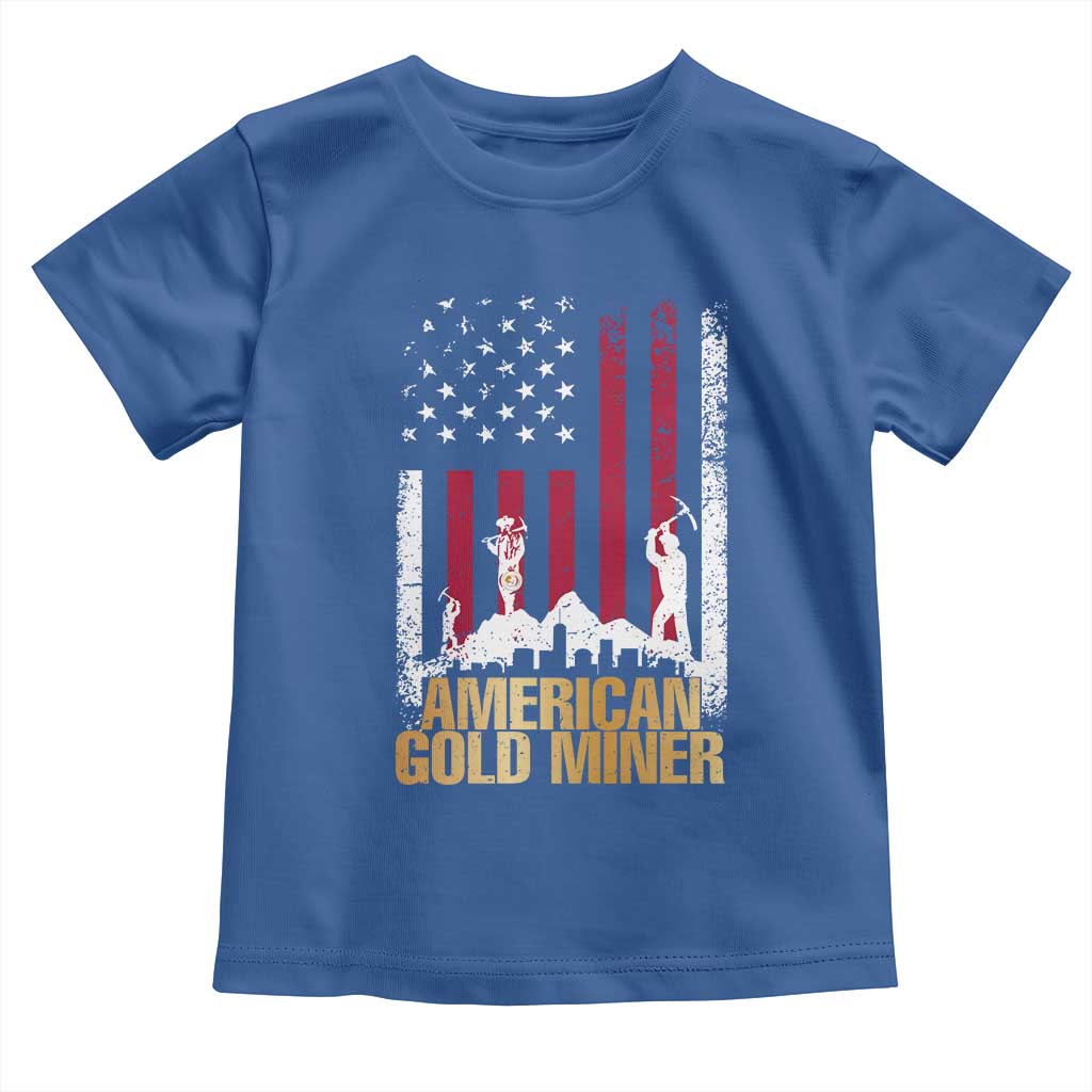 Gold Miner Patriotic American Flag Toddler T Shirt - Wonder Print Shop