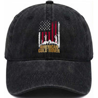 Gold Miner Patriotic American Flag Washed Cotton Baseball Cap