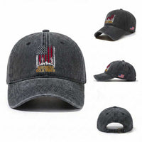 Gold Miner Patriotic American Flag Washed Cotton Baseball Cap