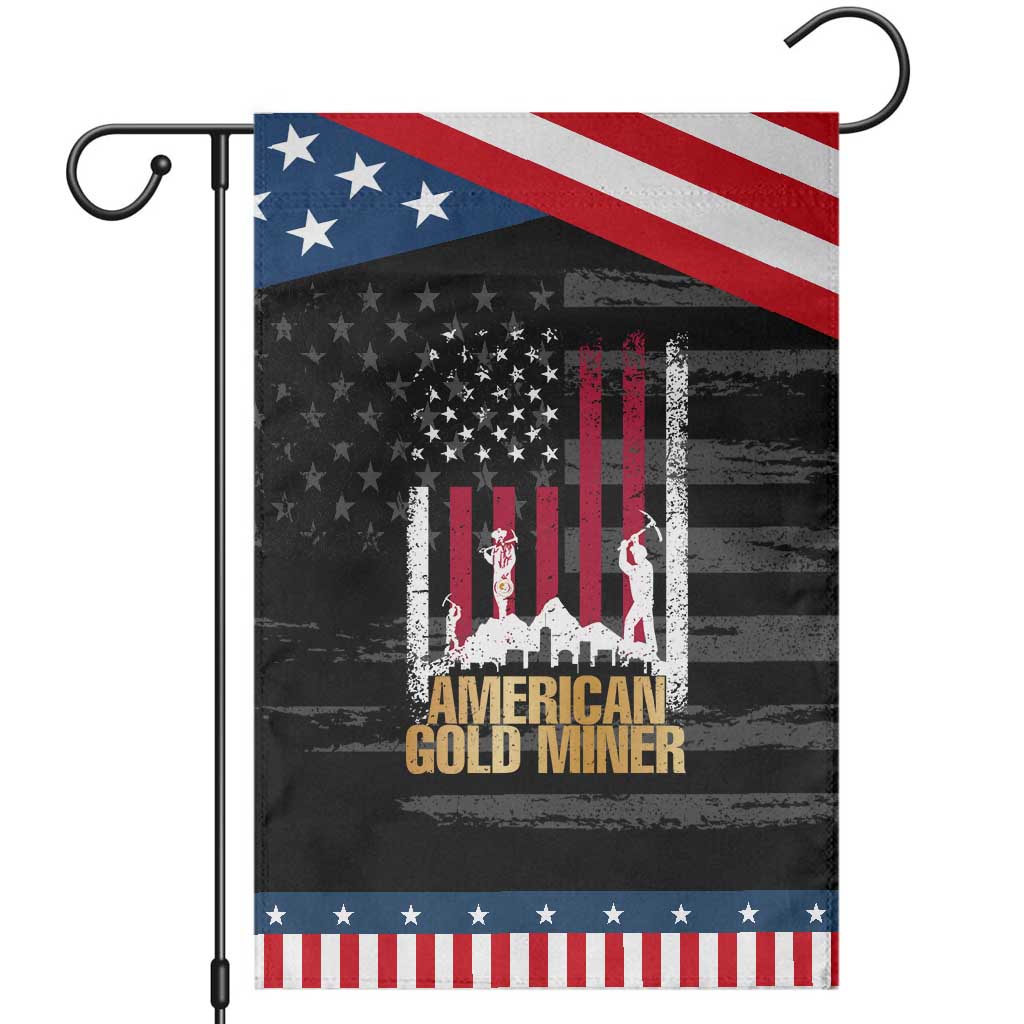 Gold Miner Patriotic American Flag Garden Flag