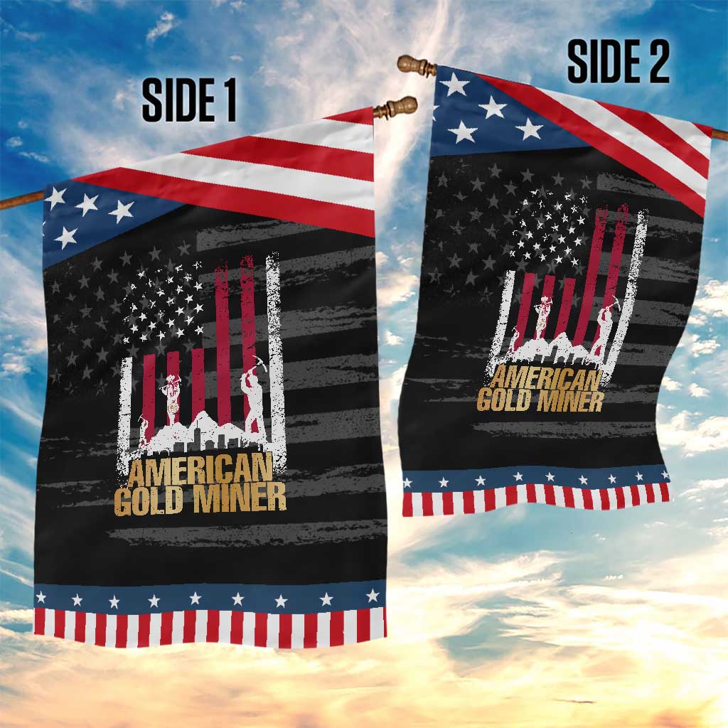 Gold Miner Patriotic American Flag Garden Flag
