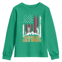Gold Miner Patriotic American Flag Youth Sweatshirt - Wonder Print Shop