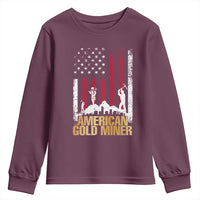 Gold Miner Patriotic American Flag Youth Sweatshirt - Wonder Print Shop
