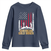 Gold Miner Patriotic American Flag Youth Sweatshirt - Wonder Print Shop