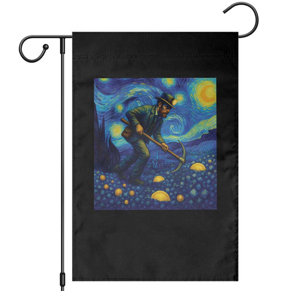 Gold Miner Starry Night Van Gogh Garden Flag - undefined