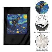 Gold Miner Starry Night Van Gogh Garden Flag - undefined
