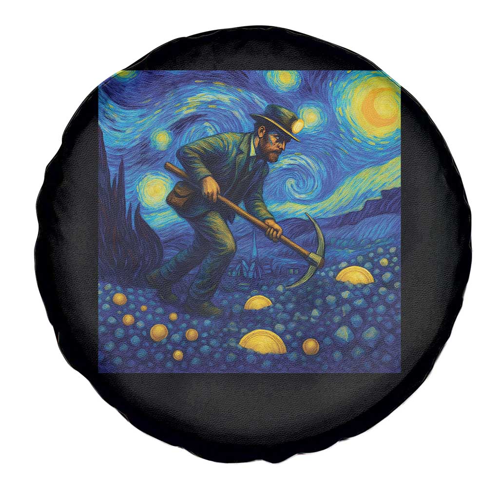 Gold Miner Starry Night Van Gogh Spare Tire Cover - Wonder Print Shop