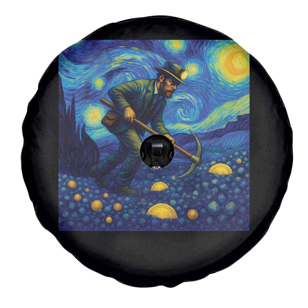 Gold Miner Starry Night Van Gogh Spare Tire Cover - Wonder Print Shop