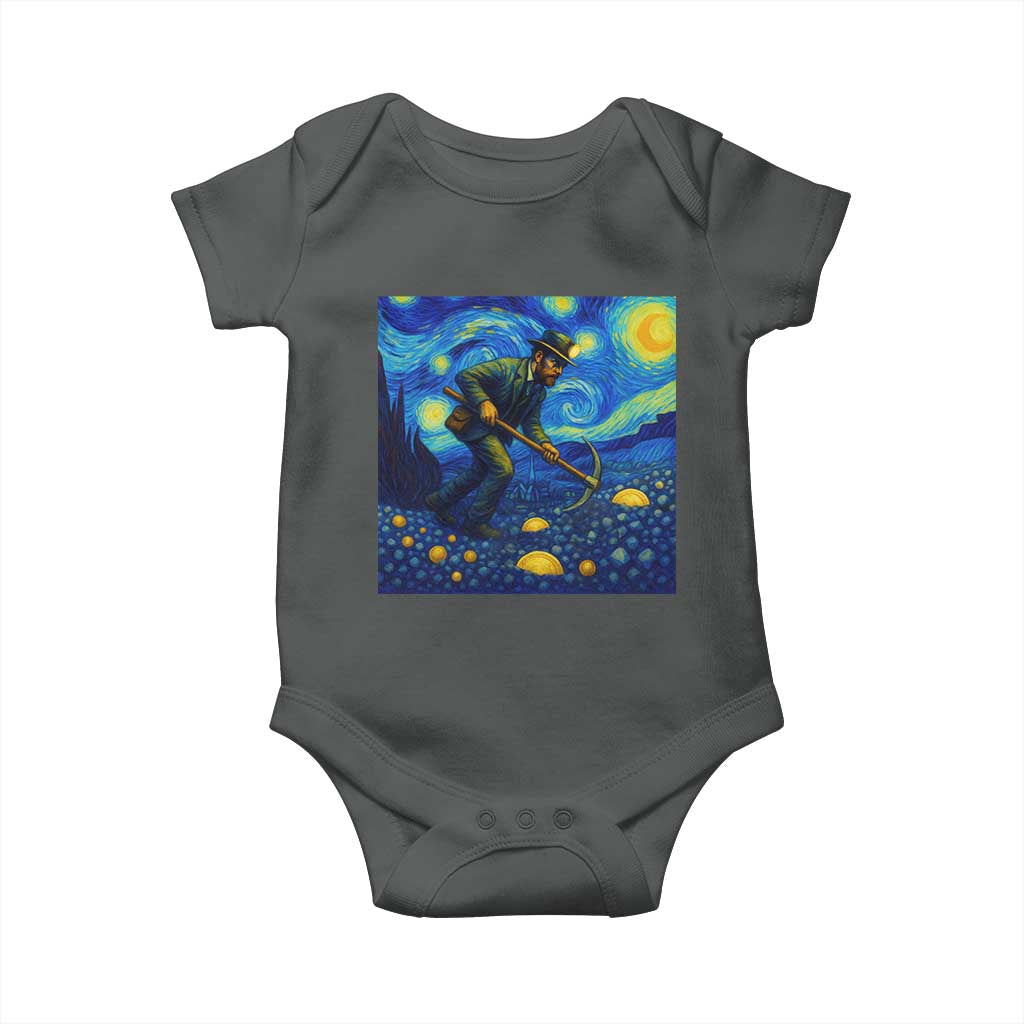 Gold Miner Starry Night Van Gogh Baby Onesie - Wonder Print Shop
