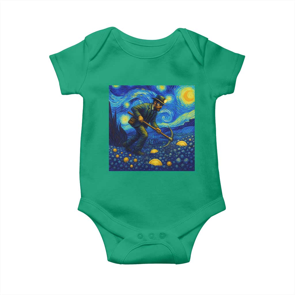 Gold Miner Starry Night Van Gogh Baby Onesie - Wonder Print Shop