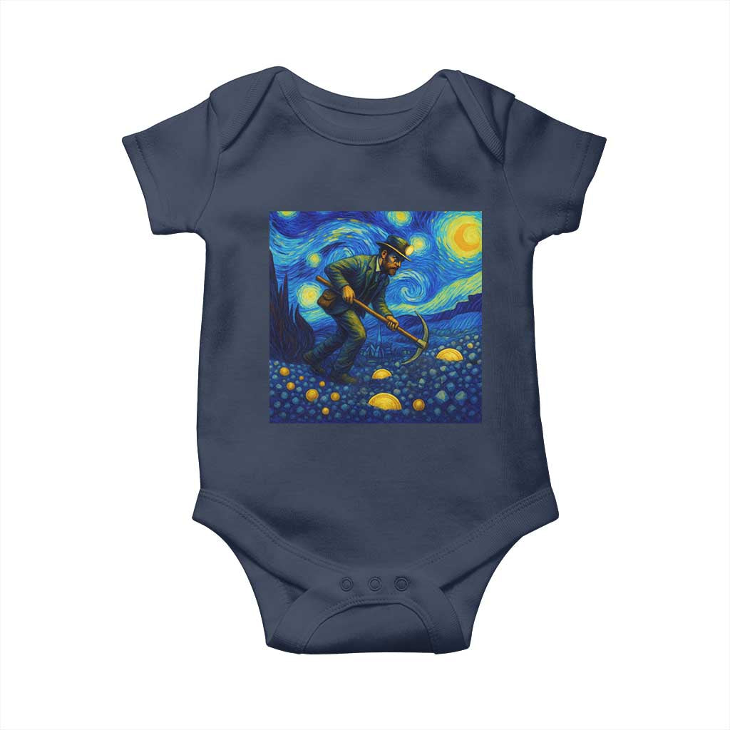 Gold Miner Starry Night Van Gogh Baby Onesie - Wonder Print Shop