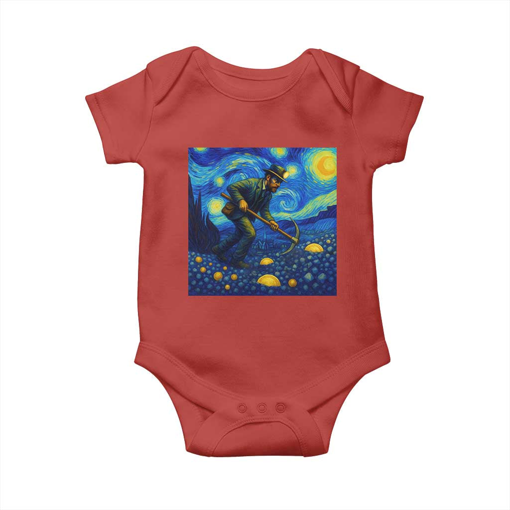 Gold Miner Starry Night Van Gogh Baby Onesie - Wonder Print Shop