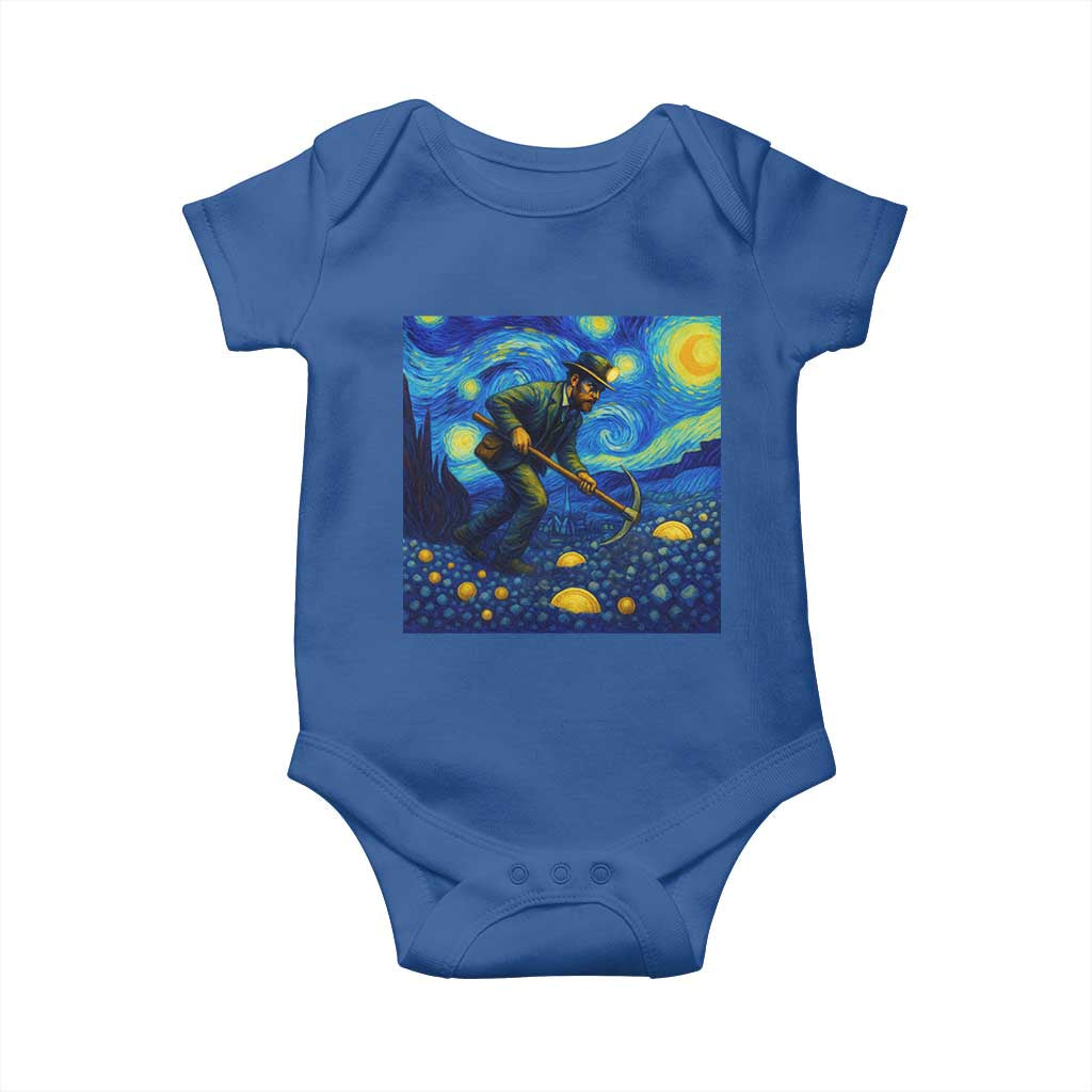 Gold Miner Starry Night Van Gogh Baby Onesie - Wonder Print Shop