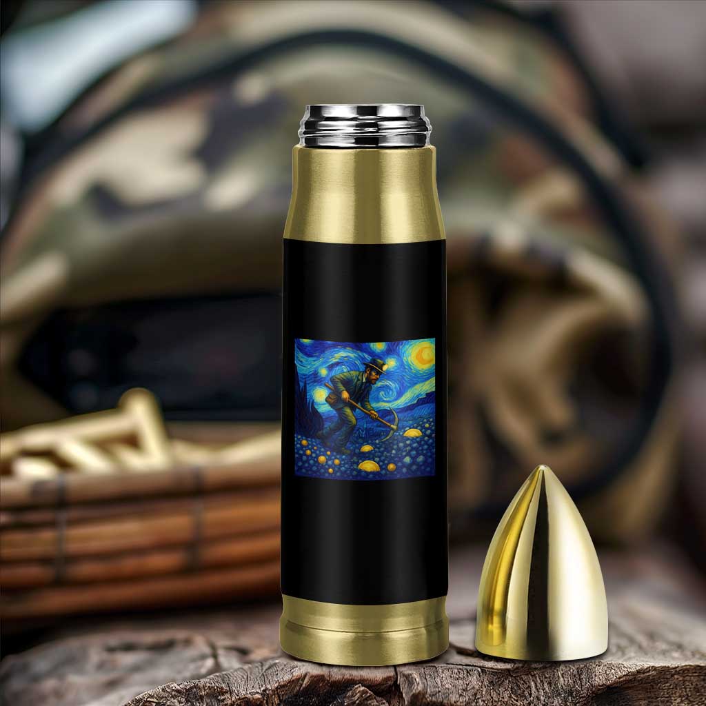 Gold Miner Starry Night Van Gogh Bullet Tumbler - Wonder Print Shop