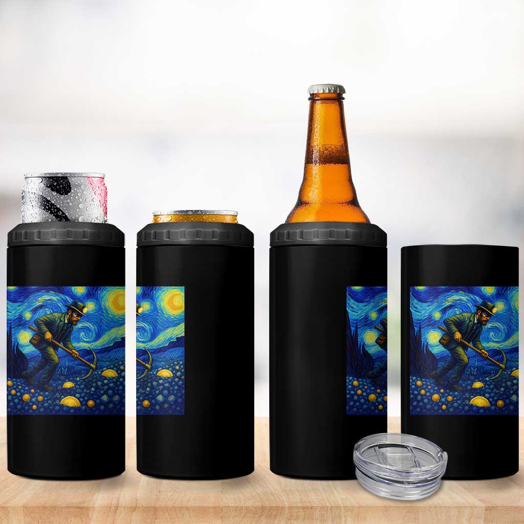 Gold Miner Starry Night Van Gogh 4 in 1 Can Cooler Tumbler - Wonder Print Shop