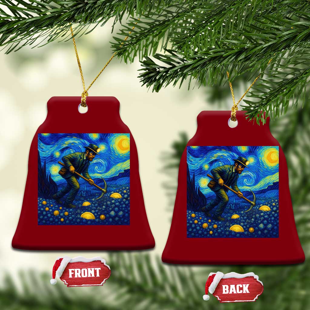 Gold Miner Starry Night Van Gogh Ceramic Ornament - Wonder Print Shop