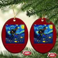 Gold Miner Starry Night Van Gogh Ceramic Ornament - Wonder Print Shop