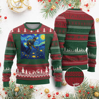 Gold Miner Starry Night Van Gogh Ugly Christmas Sweater - Wonder Print Shop