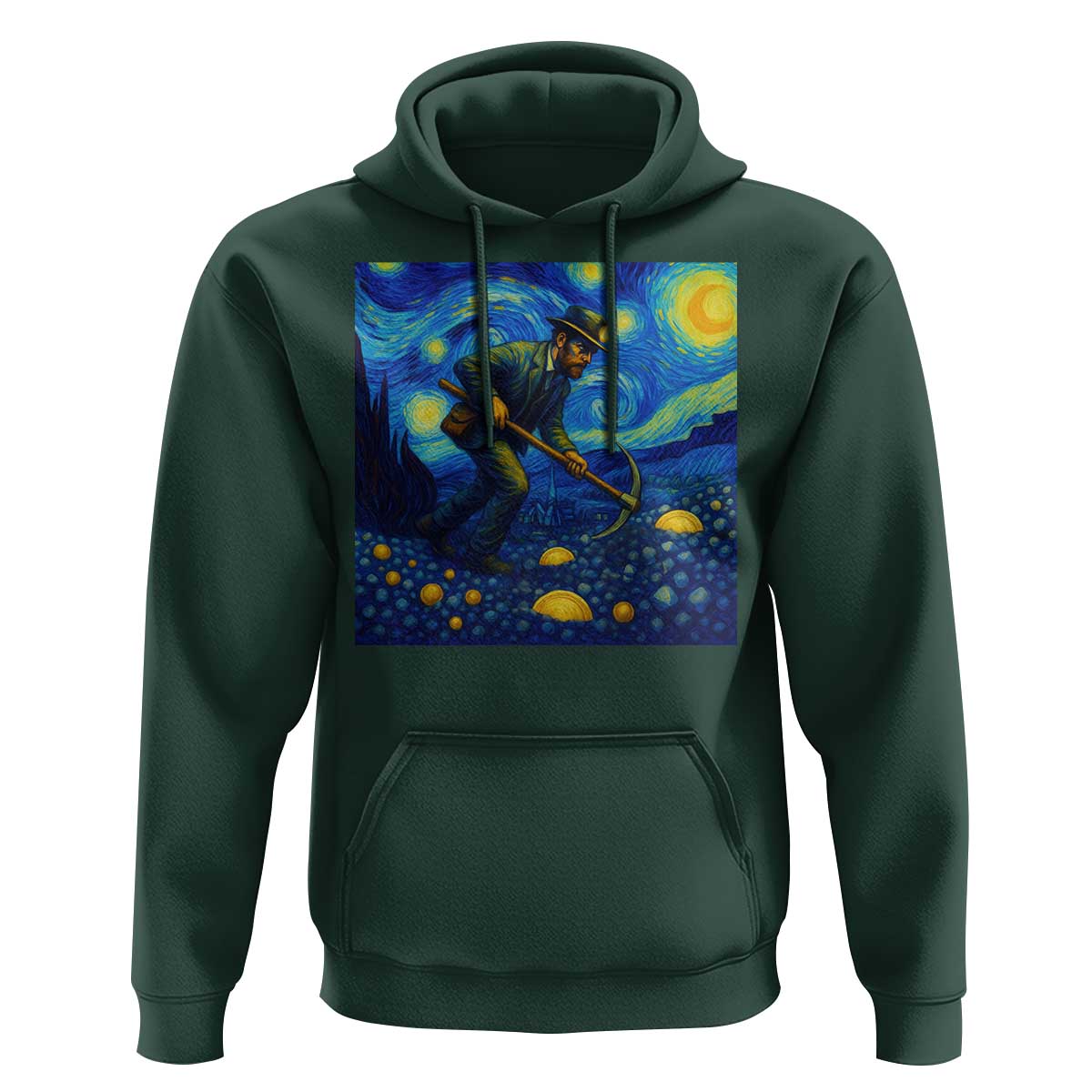 Gold Miner Starry Night Van Gogh Hoodie - Wonder Print Shop