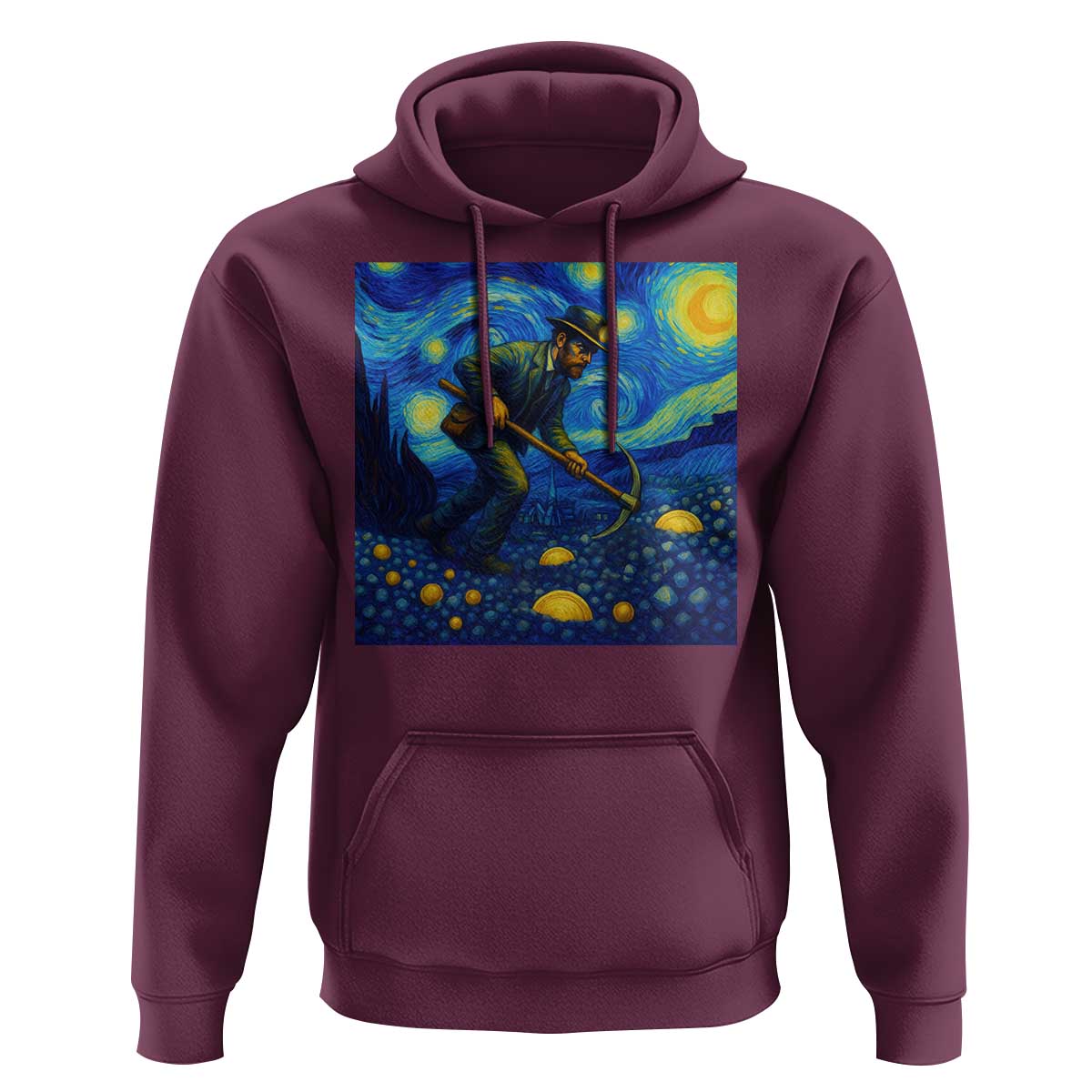 Gold Miner Starry Night Van Gogh Hoodie - Wonder Print Shop