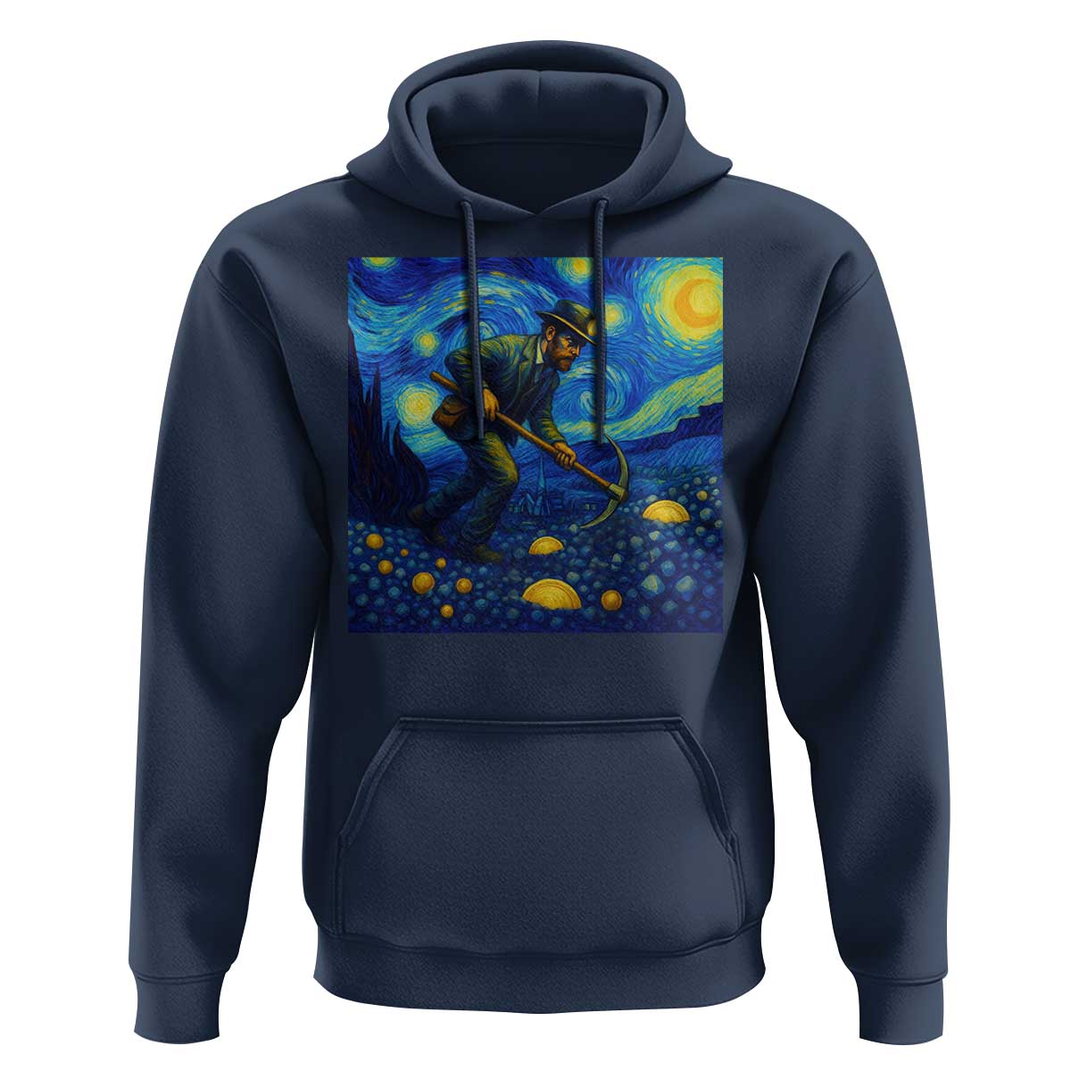 Gold Miner Starry Night Van Gogh Hoodie - Wonder Print Shop