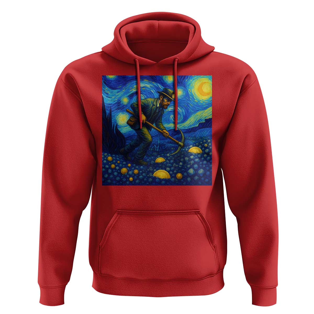 Gold Miner Starry Night Van Gogh Hoodie - Wonder Print Shop