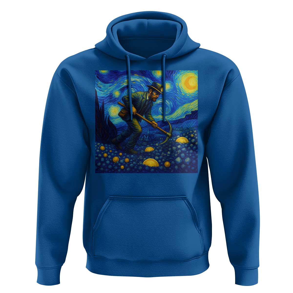 Gold Miner Starry Night Van Gogh Hoodie - Wonder Print Shop