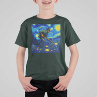 Gold Miner Starry Night Van Gogh T Shirt For Kid - Wonder Print Shop