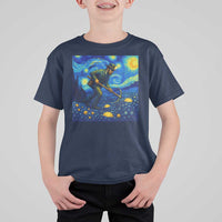 Gold Miner Starry Night Van Gogh T Shirt For Kid - Wonder Print Shop