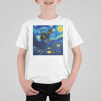 Gold Miner Starry Night Van Gogh T Shirt For Kid - Wonder Print Shop