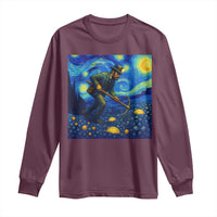 Gold Miner Starry Night Van Gogh Long Sleeve Shirt - Wonder Print Shop