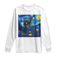Gold Miner Starry Night Van Gogh Long Sleeve Shirt - Wonder Print Shop