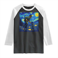 Gold Miner Starry Night Van Gogh Raglan Shirt - Wonder Print Shop