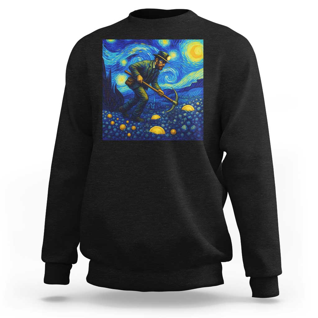 Gold Miner Starry Night Van Gogh Sweatshirt - undefined