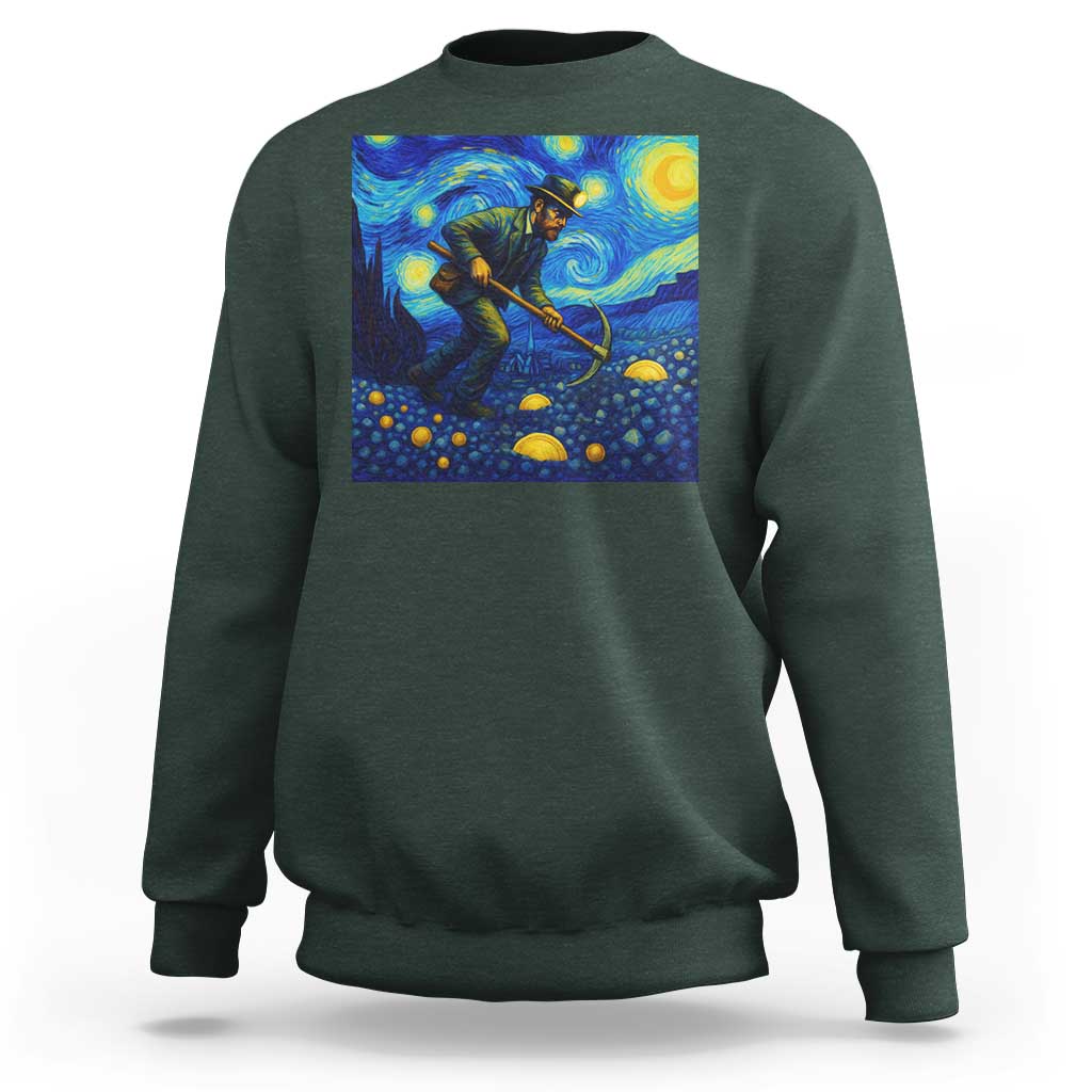 Gold Miner Starry Night Van Gogh Sweatshirt - undefined