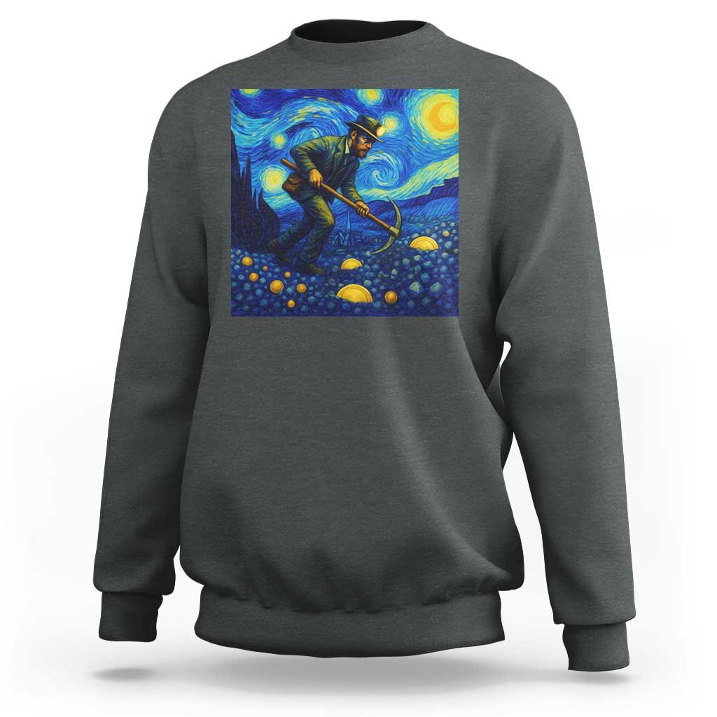 Gold Miner Starry Night Van Gogh Sweatshirt - undefined