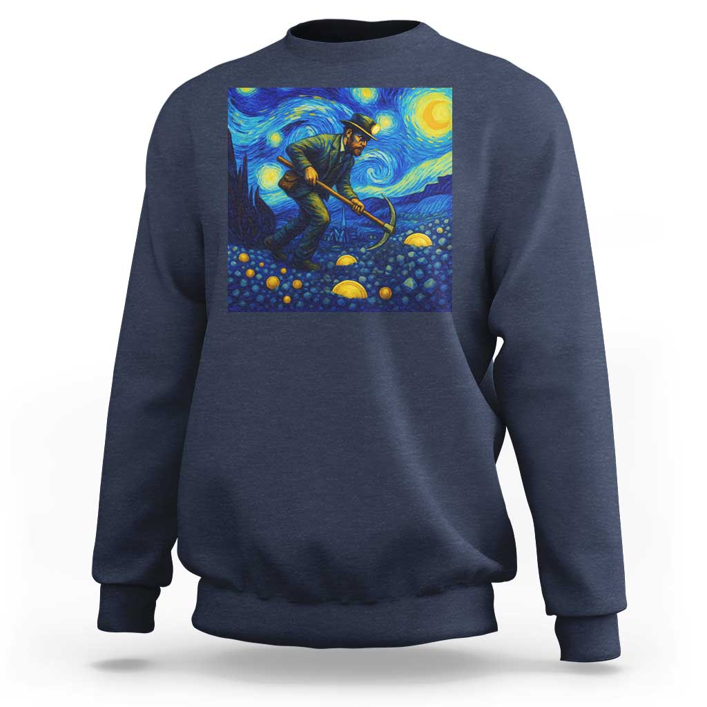 Gold Miner Starry Night Van Gogh Sweatshirt - undefined