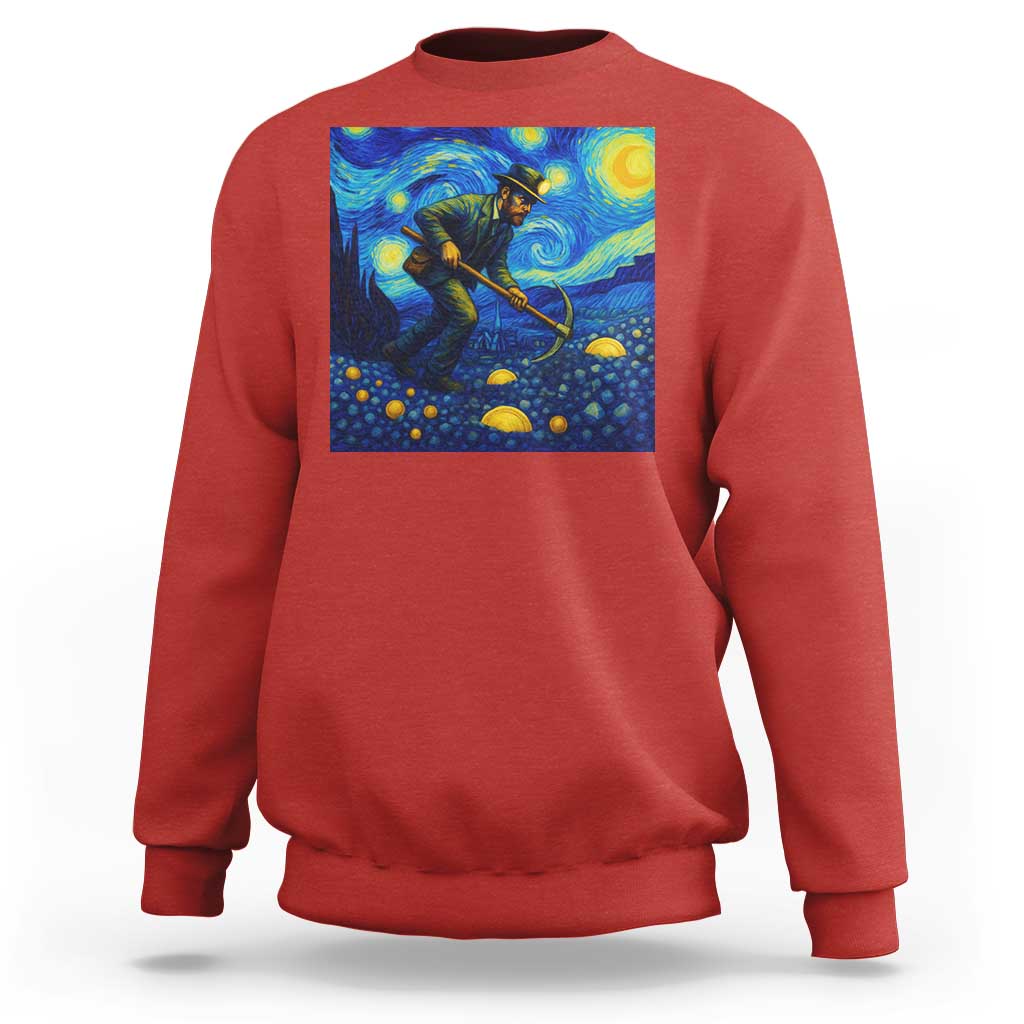 Gold Miner Starry Night Van Gogh Sweatshirt - undefined