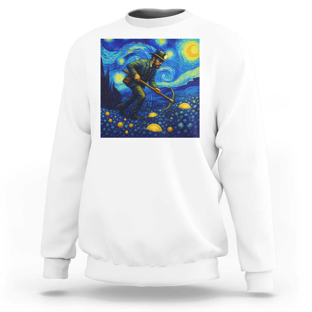 Gold Miner Starry Night Van Gogh Sweatshirt - undefined