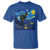 Gold Miner Starry Night Van Gogh T Shirt - Wonder Print Shop