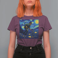 Gold Miner Starry Night Van Gogh T Shirt For Women - Wonder Print Shop