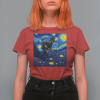 Gold Miner Starry Night Van Gogh T Shirt For Women - Wonder Print Shop