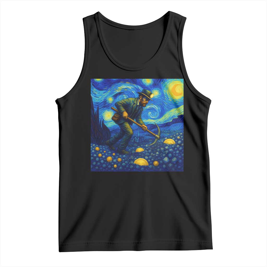 Gold Miner Starry Night Van Gogh Tank Top - Wonder Print Shop