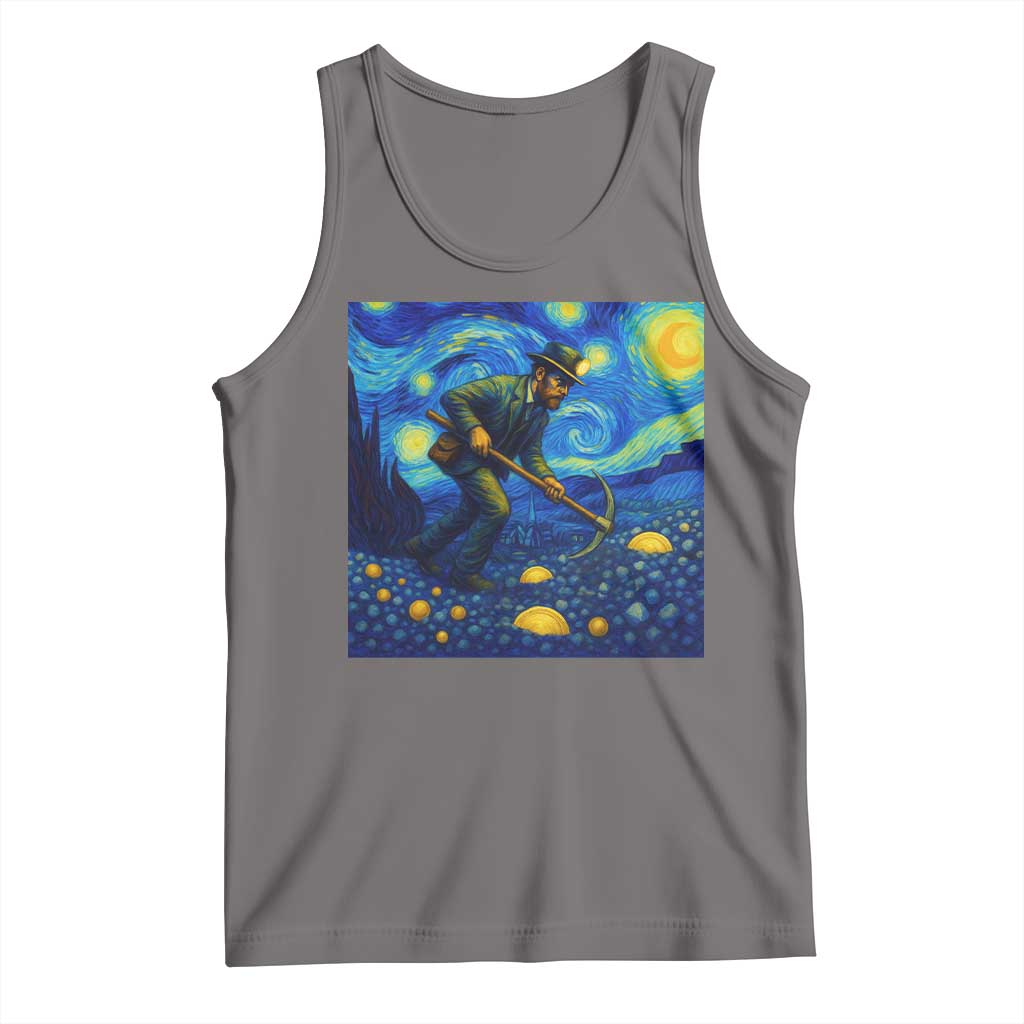Gold Miner Starry Night Van Gogh Tank Top - Wonder Print Shop