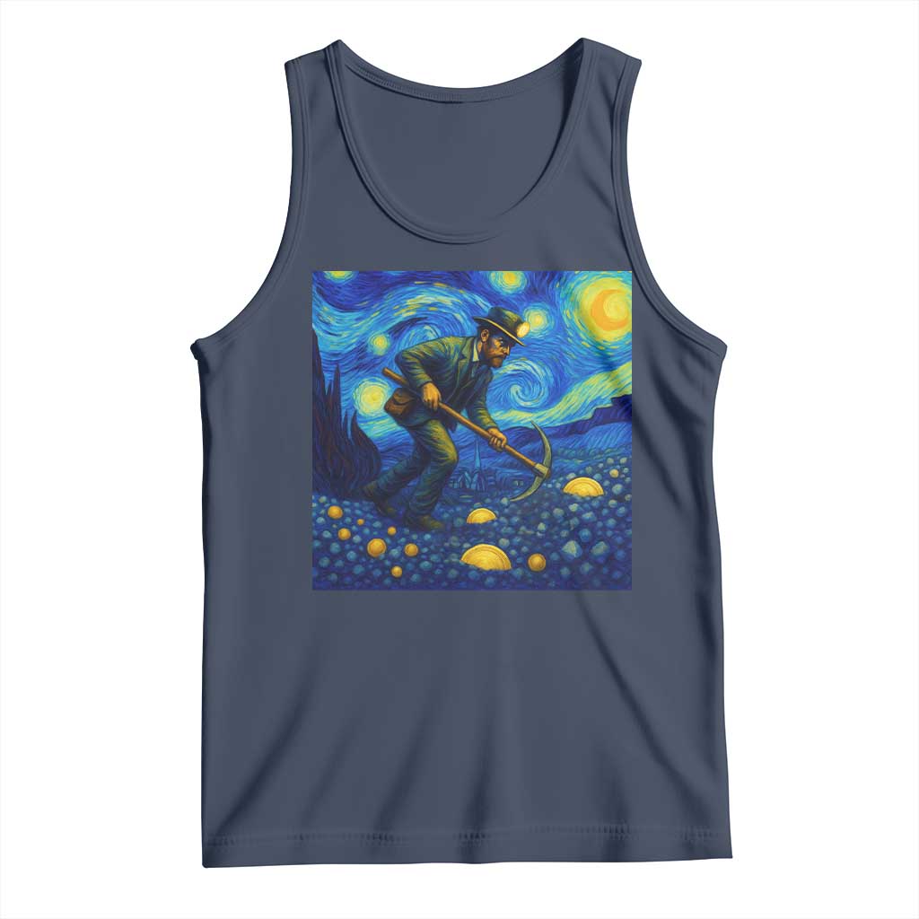 Gold Miner Starry Night Van Gogh Tank Top - Wonder Print Shop