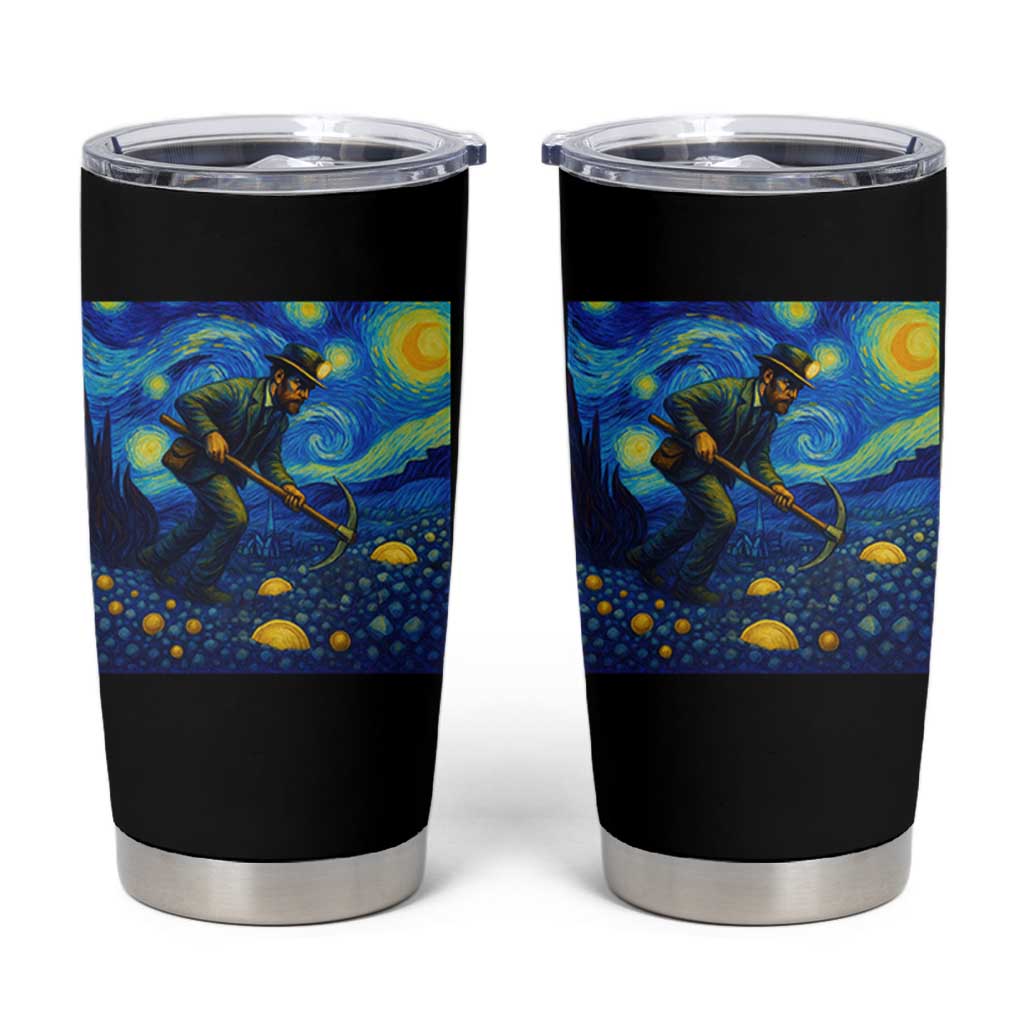 Gold Miner Starry Night Van Gogh Tumbler Cup - Wonder Print Shop