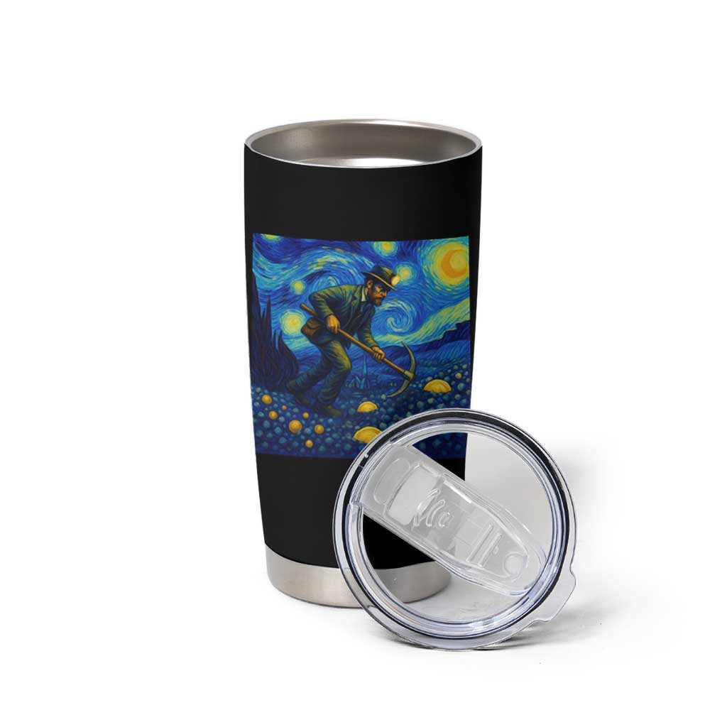 Gold Miner Starry Night Van Gogh Tumbler Cup - Wonder Print Shop