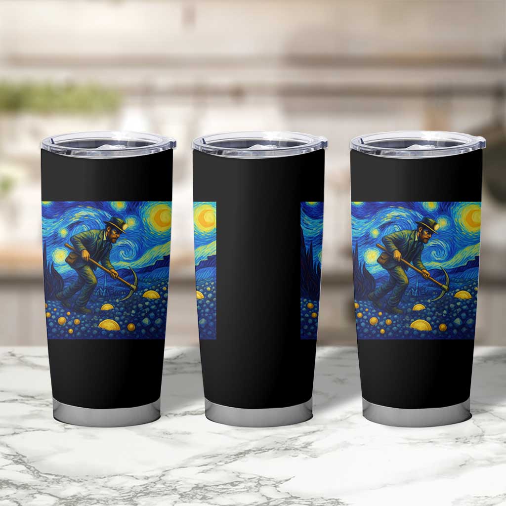 Gold Miner Starry Night Van Gogh Tumbler Cup - Wonder Print Shop
