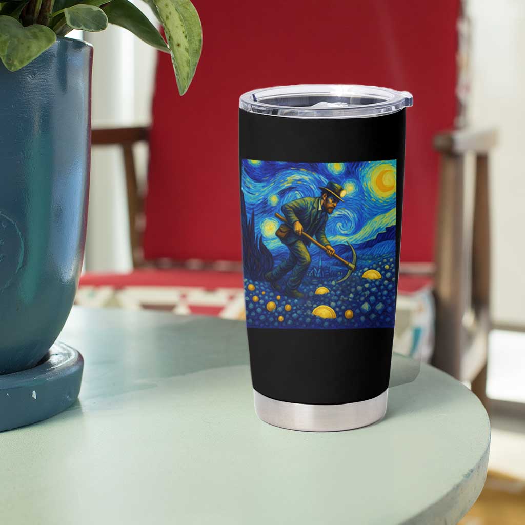 Gold Miner Starry Night Van Gogh Tumbler Cup - Wonder Print Shop